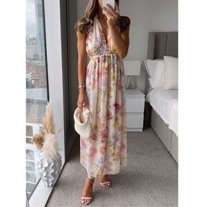 Zara Floral Print Flowy Dress XL
